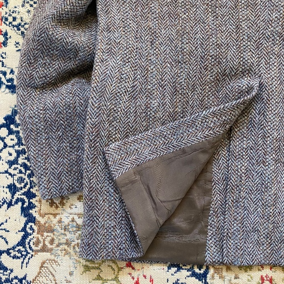 Vintage Harris Tweed Jacket Brown Wool Herringbone Blazer 41 Reg - Picture 7 of 12